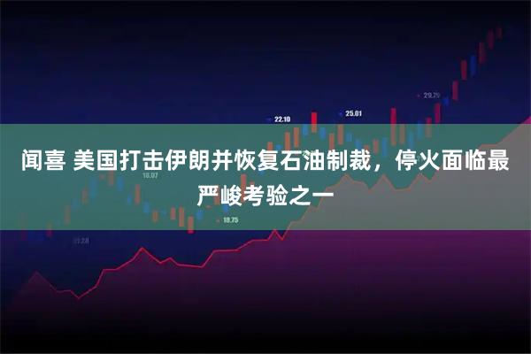 闻喜 美国打击伊朗并恢复石油制裁,停火面临最严峻考验之一